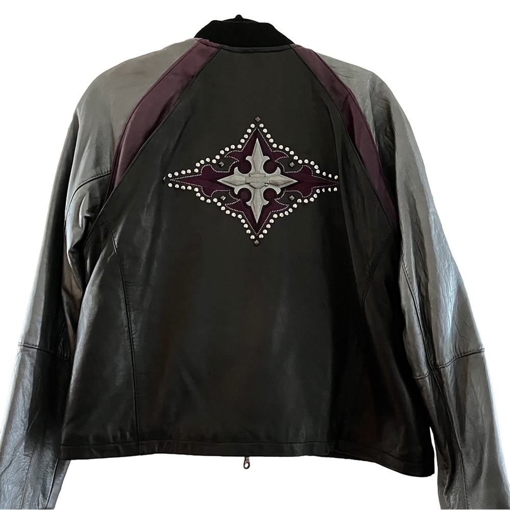 Vintage Harley Davidson Genuine Leather Jacket with Purple Quilted Interior